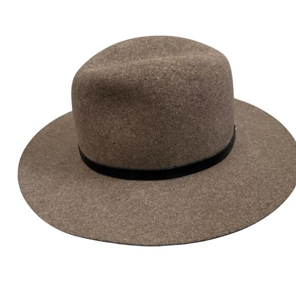 Janessa Leone Wool Fedora Hat Wide Brim Brown Made in USA Women’s Small main image 7